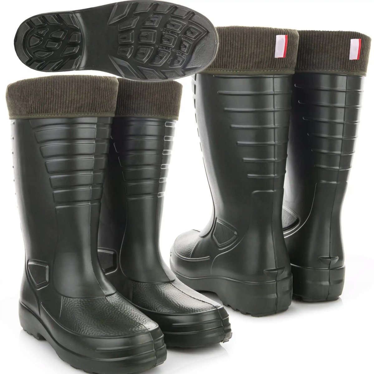 Kalosze męskie całoroczne ocieplane śniegowce zimowe piankowe ogrodowe 42