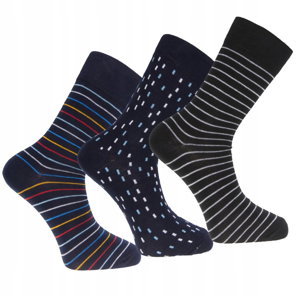 MĘSKIE SKARPETKI GARNITUROWE Prezent Paski Kropki r. 43-45