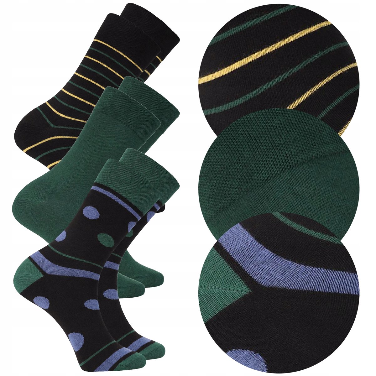 3x BAWEŁNIANE Skarpetki Męskie Długie Garniturowe 3 Pary MORAJ r. 43-45