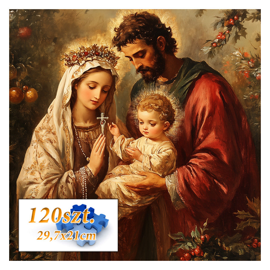 Puzzle Święta Rodzina 120 elem. ~20x30cm Boże Narodzenie Jezus Maryja nr 3