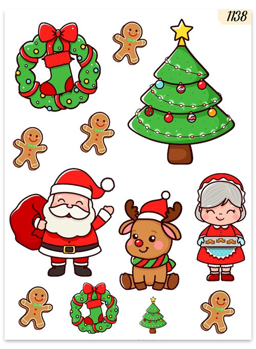1szt TATUAŻE ZMYWALNE DLA DZIECI 7X10 Boże Narodzenie Świąteczne 1138