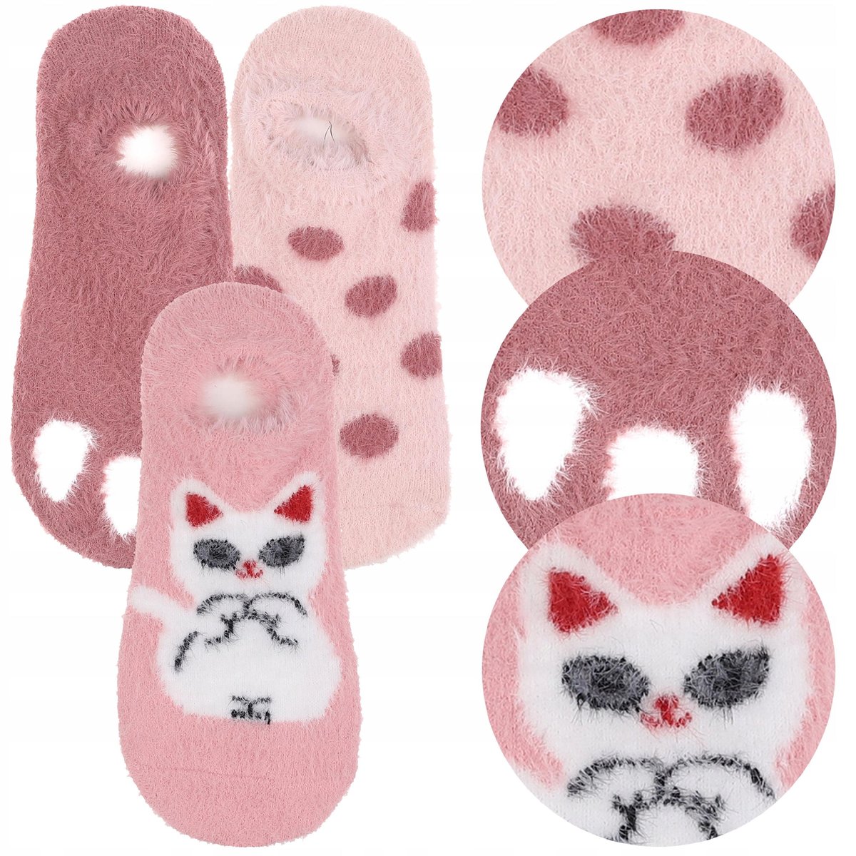 3 Pary Antypoślizgowe Baleriny STOPKI DAMSKIE MORAJ Na Święta r. 38-41