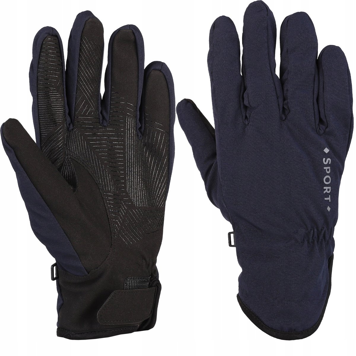 Rękawiczki Zimowe Męskie Dotykowe Telefonu Na Zimę Ciepłe Moraj Granatowe