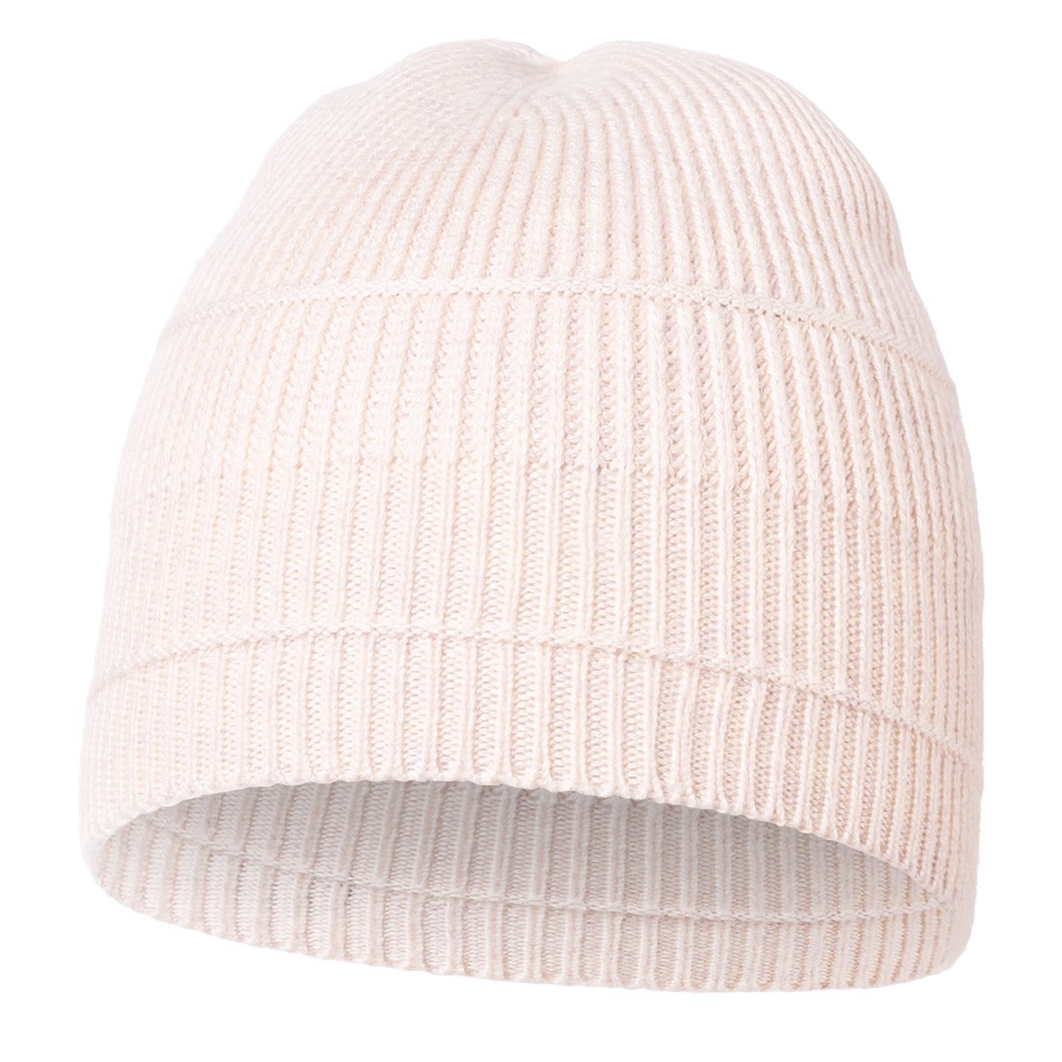 Damska Czapka Zimowa Z Domieszką Wełny Beanie Moraj Klasyczna Beżowy Uni