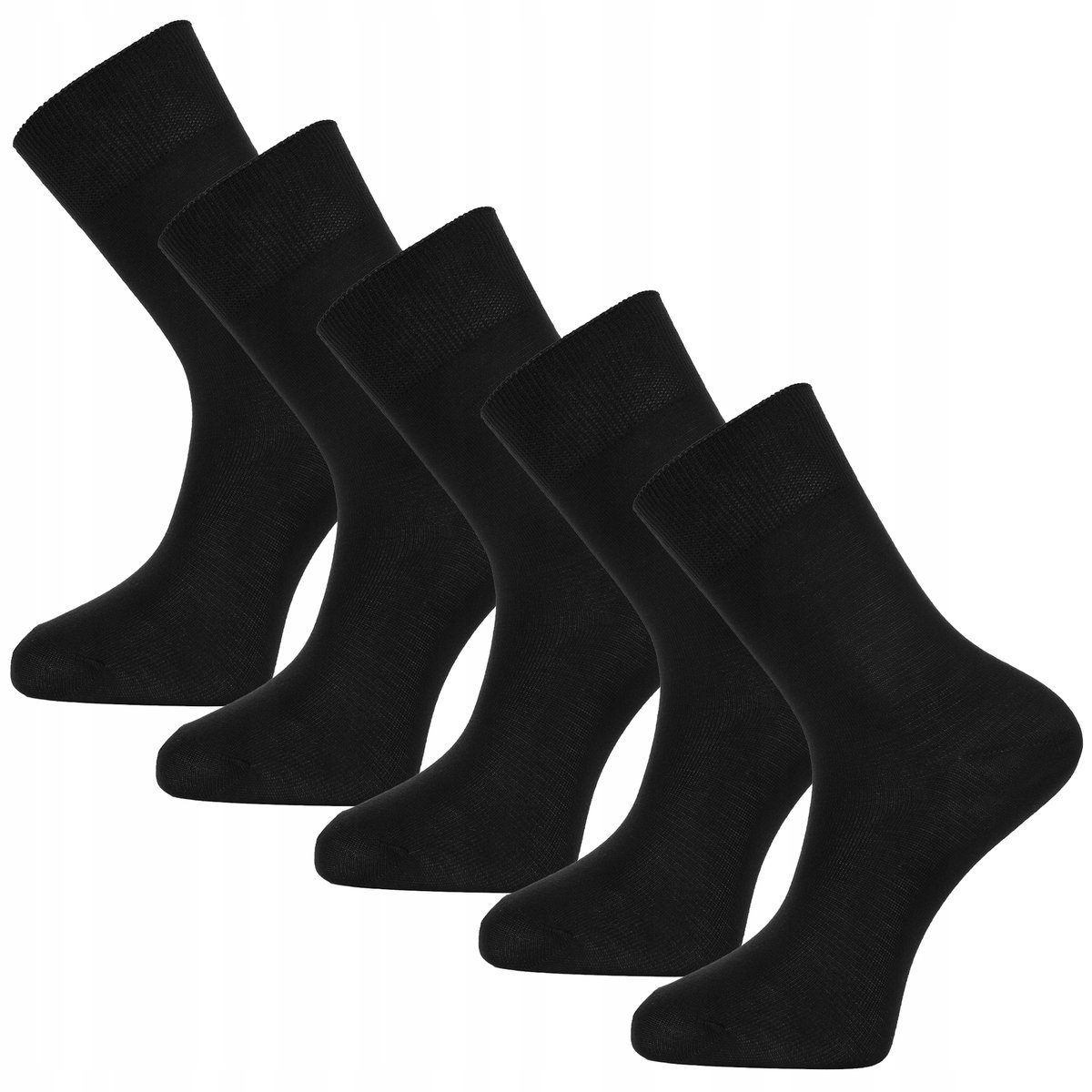 Skarpety Męskie Garniturowe Czarne 5 Pak 5 Sztuk r. 43-45