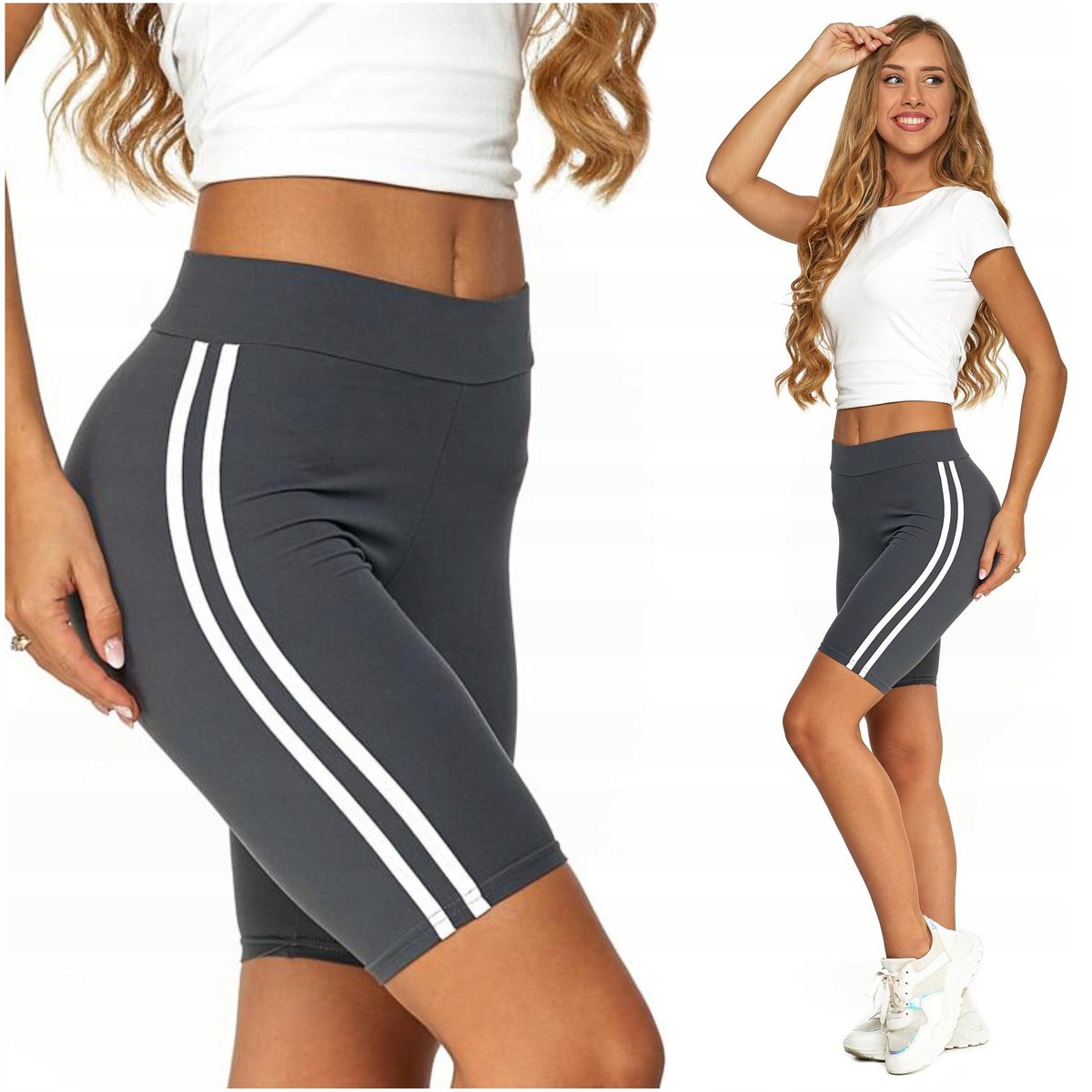 LEGGINSY SPORTOWE Damskie Kryjące KOLARKI Fit