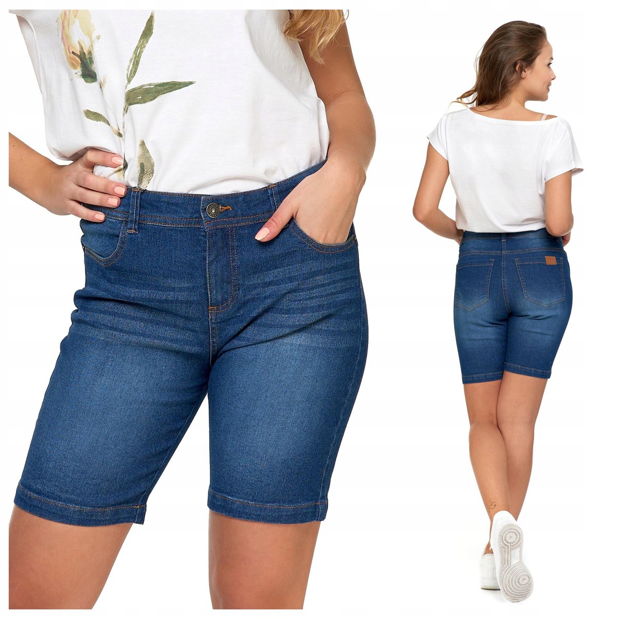 Szorty SPODENKI JEANSOWE Damskie Wygodne MORAJ r. S