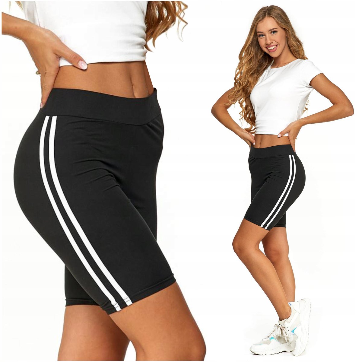 LEGGINSY SPORTOWE Damskie Kryjące KOLARKI Fit r. S/M
