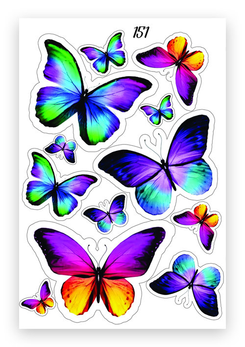 TATUAŻE DZIARY ZMYWALNE DLA DZIECI MOTYLE 151