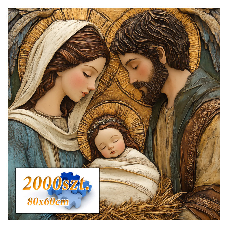 Puzzle Święta Rodzina 2000 elem. 80x60cm Boże Narodzenie Jezus Maryja nr 2