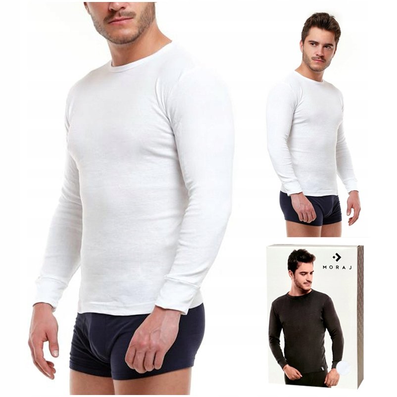 Bawełniany PODKOSZULEK MĘSKI Długi Rękaw MORAJ r. XXL