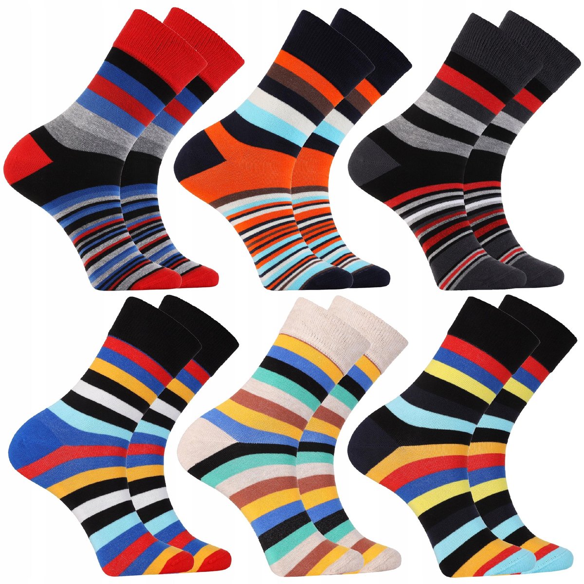 6x Skarpetki Męskie Długie Prezent na Dzień Chłopaka 6 Pary MORAJ r. 39-42