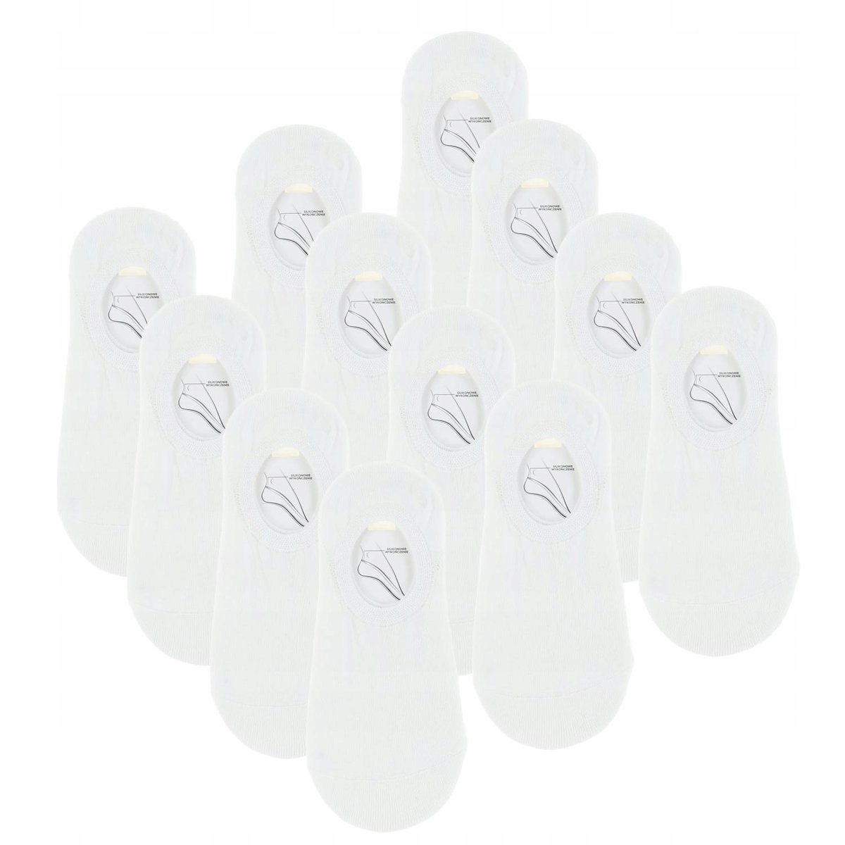 Białe NISKIE STOPKI DAMSKIE Mikrostopki 12Pak r. 35-38