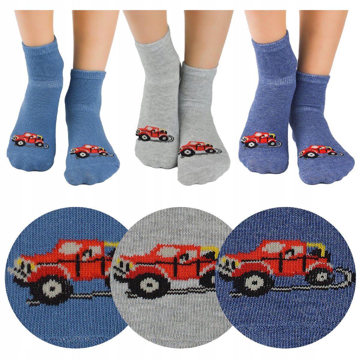 3x SKARPETKI BAWEŁNIANE Antypoślizgowe z Silikonem ABS Noviti r. 19-22