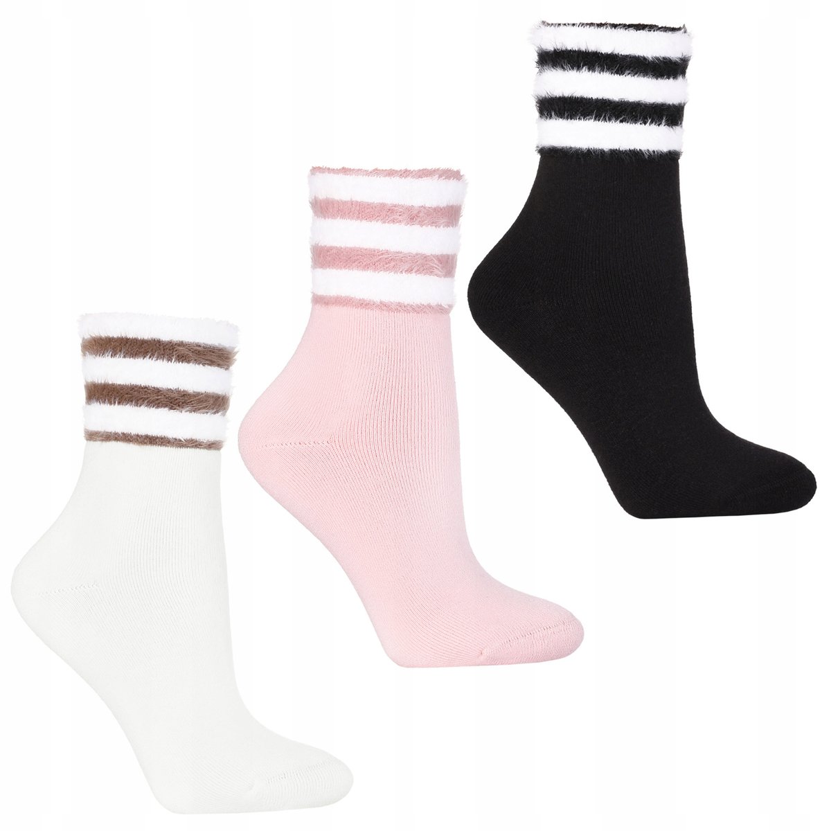 3x Ciepłe Długie DAMSKIE SKARPETY Skarpetki Futerko MORAJ r. 38-41