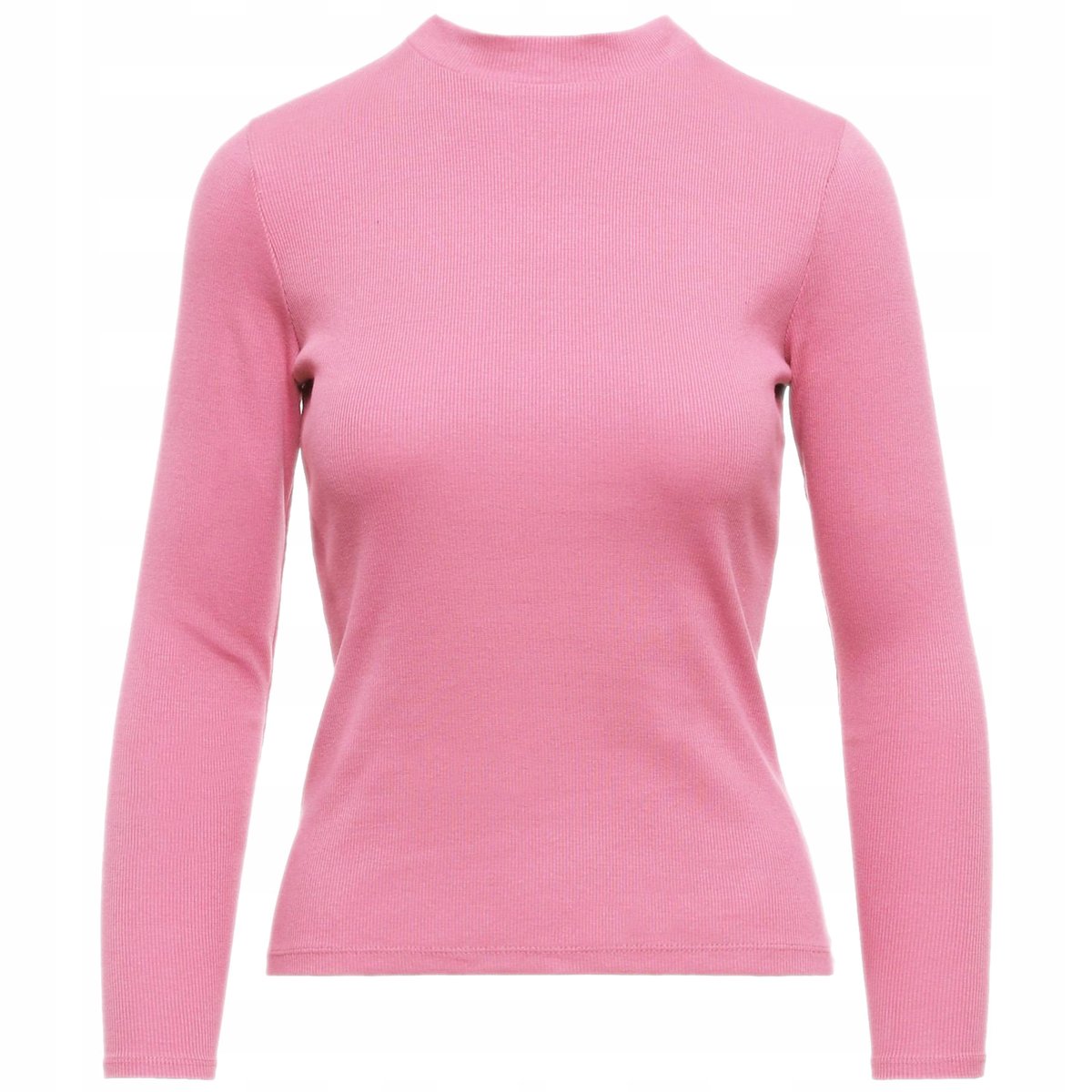 Prążkowana BLUZKA DAMSKA Ze Stójką Bawełniana na Długi Rękaw MORAJ M