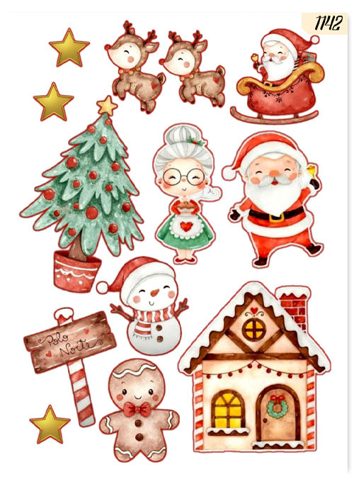 1szt TATUAŻE ZMYWALNE DLA DZIECI 7X10 Boże Narodzenie Świąteczne 1142
