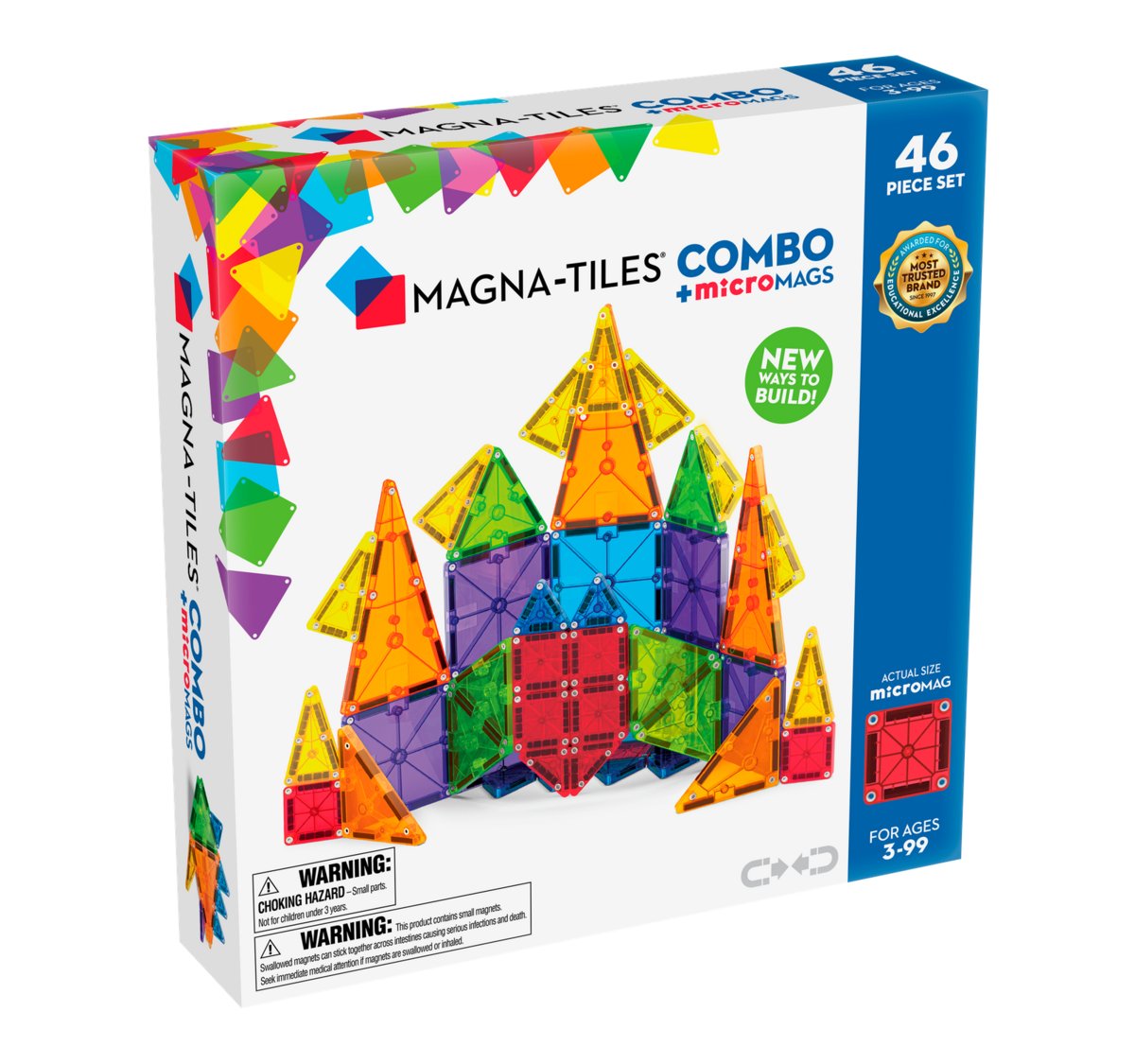 Klocki magnetyczne Combo microMAGS 46 elementów Magna Tiles
