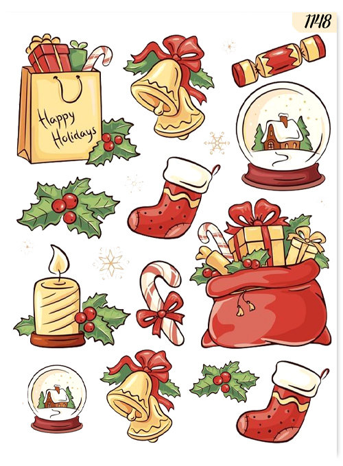 1szt TATUAŻE ZMYWALNE DLA DZIECI 7X10 Boże Narodzenie Świąteczne 1148