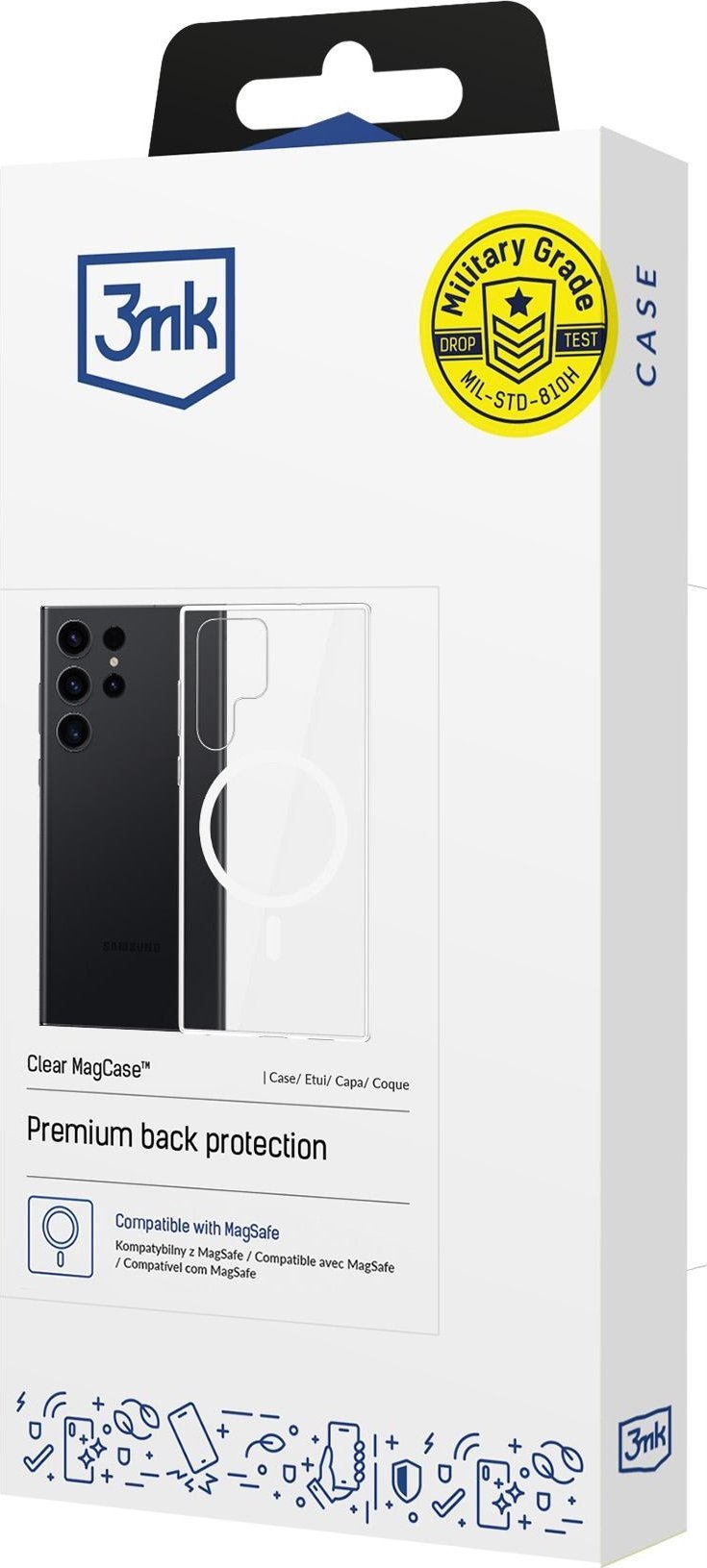 3mk Etui Clear MagCase do MagSafe, do Galaxy S25 Ultra, przezroczysto-białe