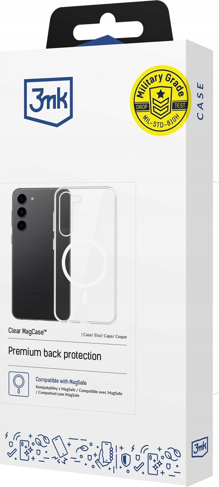 3mk Etui Clear MagCase do MagSafe, do Galaxy S25 Plus, przezroczysto-białe
