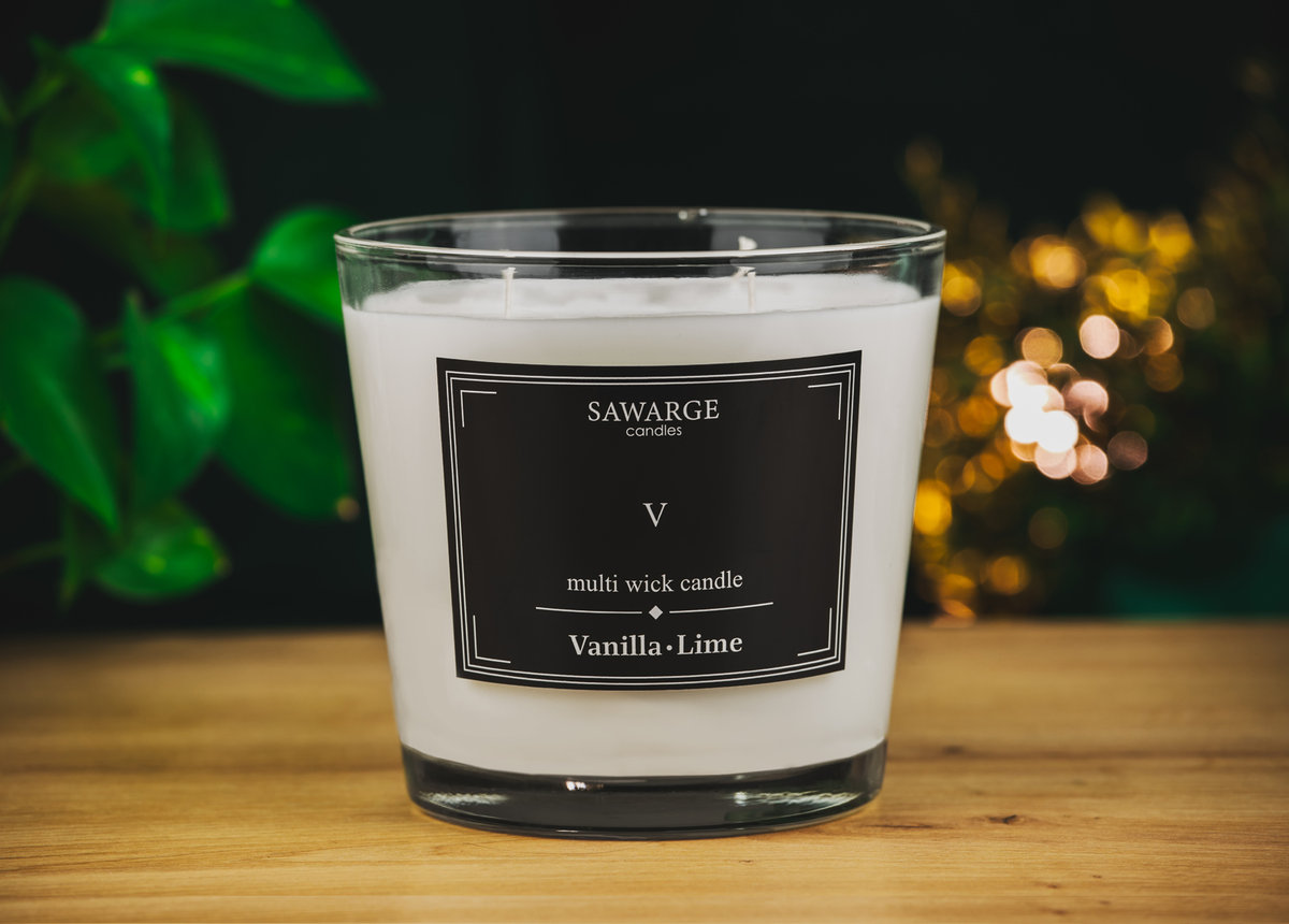 Świeca Zapachowa Sojowa No5 /70h/ Wanilia Limonka 800g/Sawarge Candles