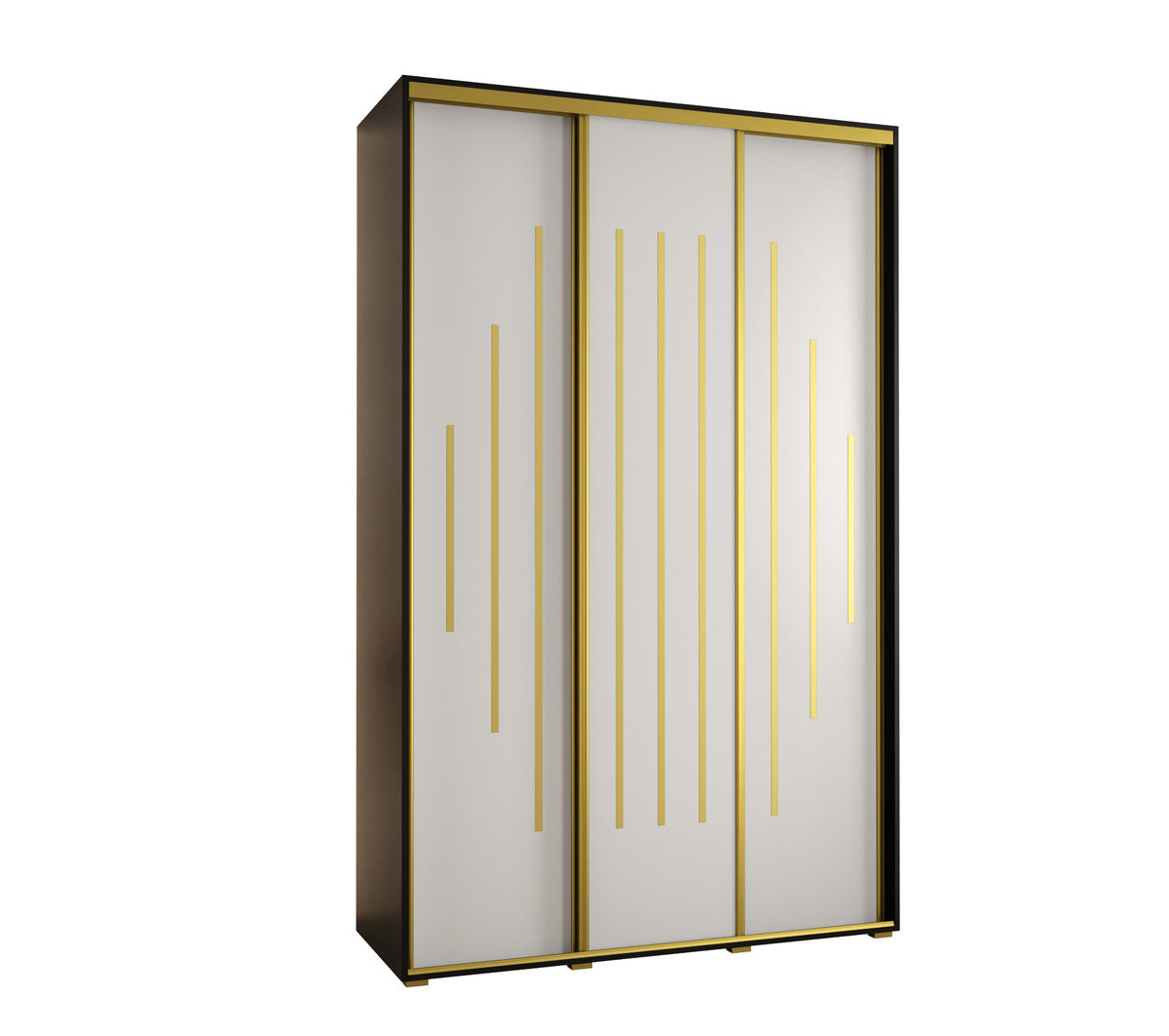 Szafa przesuwna wysoka Davos 12 160 gł. 60 czarny + biały + złoty