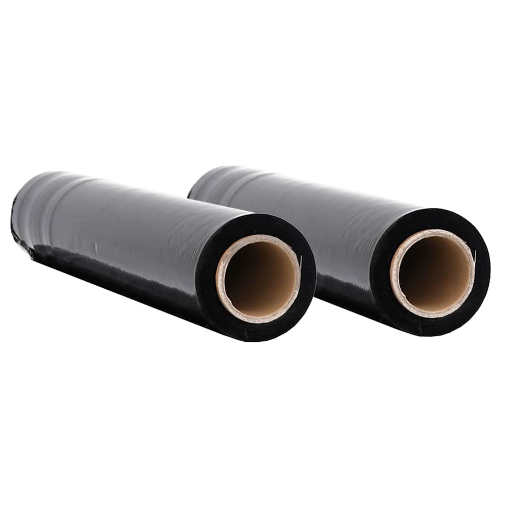 vidaXL Folia stretch 2 szt. Czarna 30 μm 50 cm x 150 m
