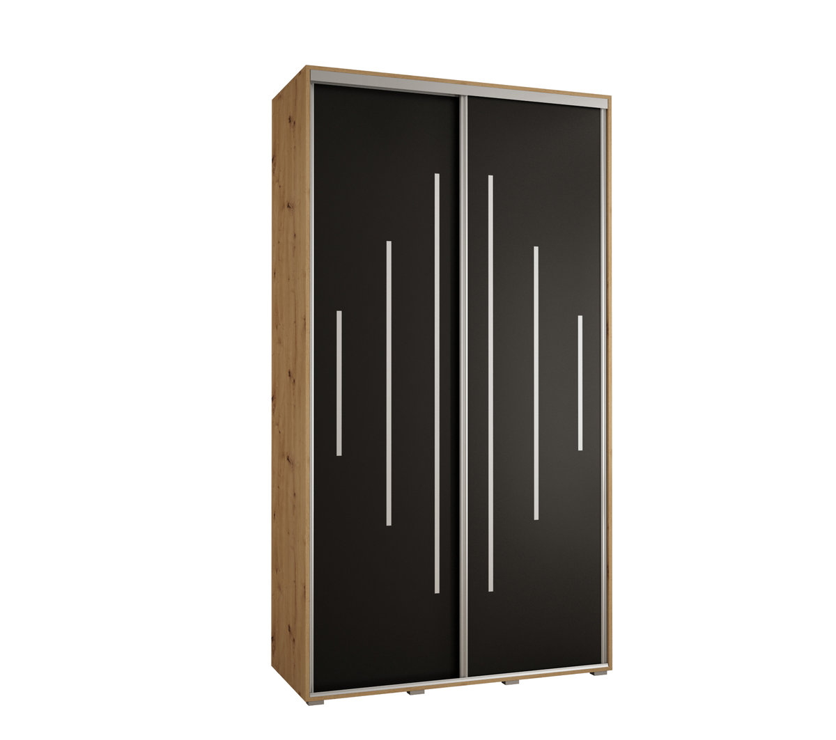 Szafa przesuwna wysoka Davos 12 140 gł. 45 artisan + czarny + srebrny / Abiks Meble