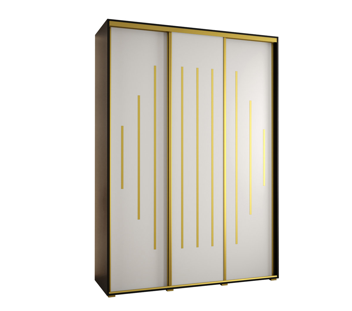 Szafa przesuwna wysoka Davos 12 180 gł. 45 czarny + biały + złoty