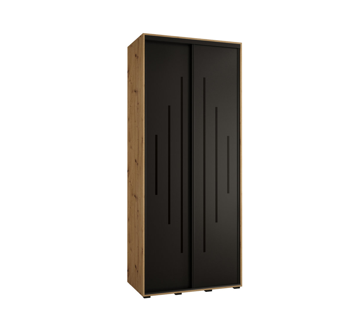 Szafa przesuwna wysoka Davos 12 120 gł. 45 artisan + czarny + czarny / Abiks Meble