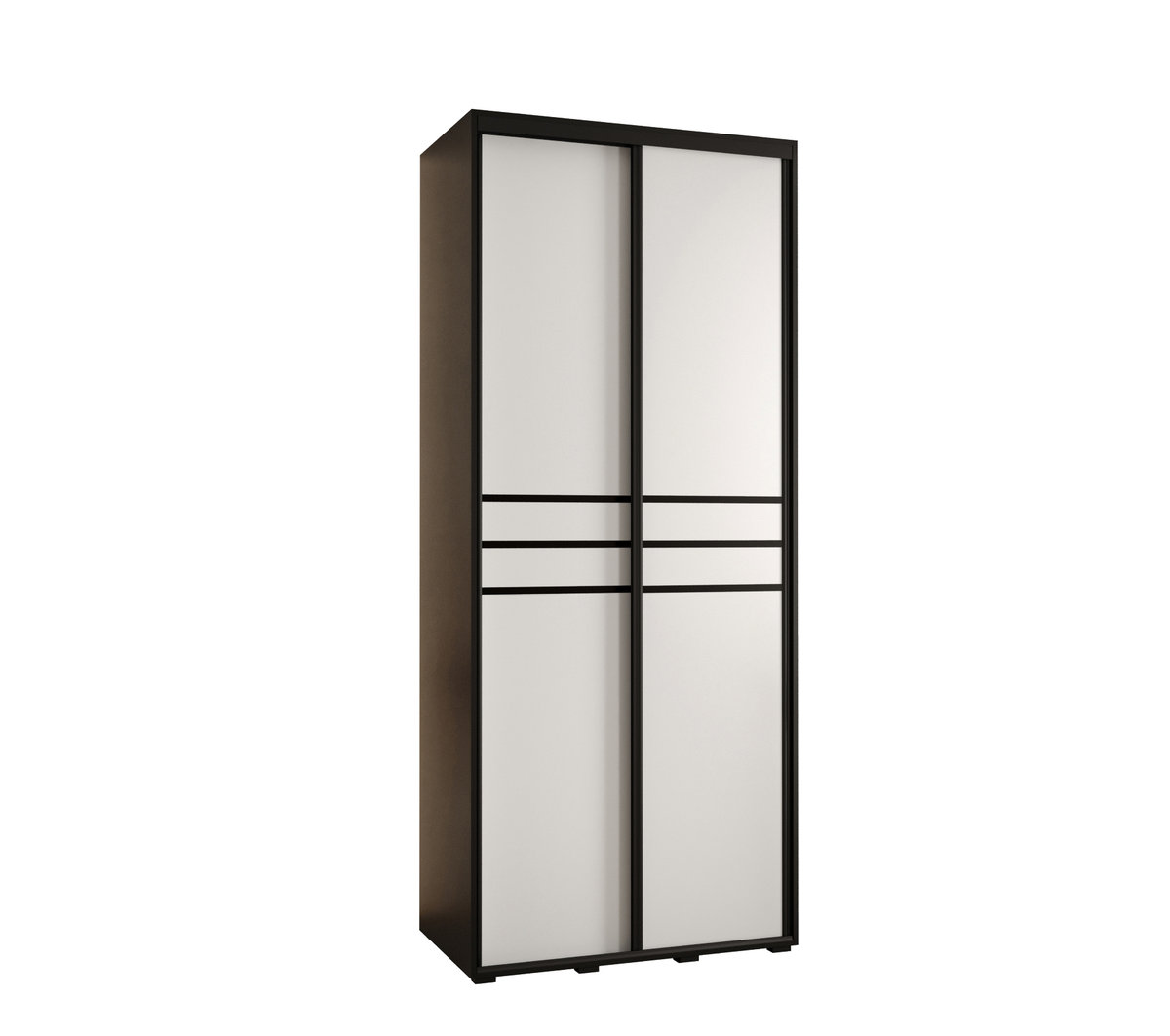 Szafa przesuwna wysoka Davos 10 100 gł. 60 czarny + biały + czarny