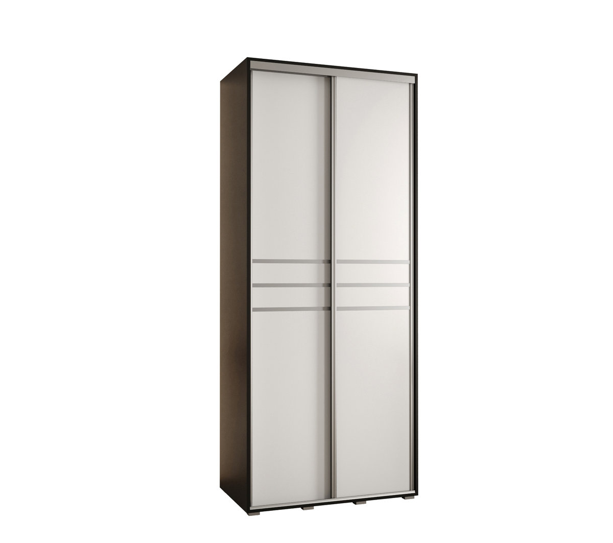 Szafa przesuwna wysoka Davos 10 100 gł. 45 czarny + biały + srebrny