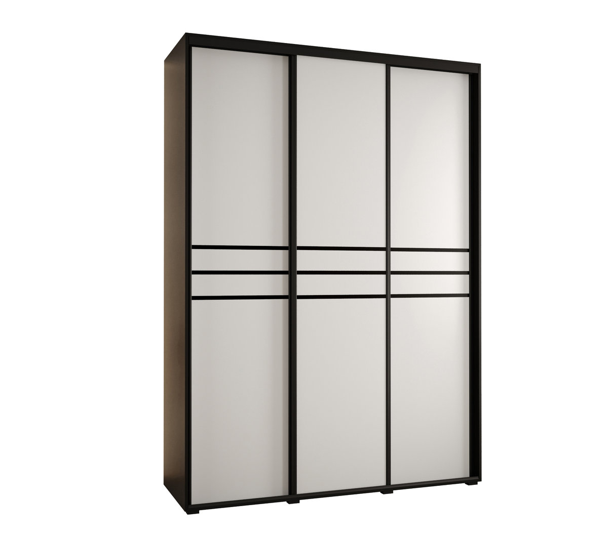 Szafa przesuwna wysoka Davos 10 170 gł. 45 czarny + biały + czarny