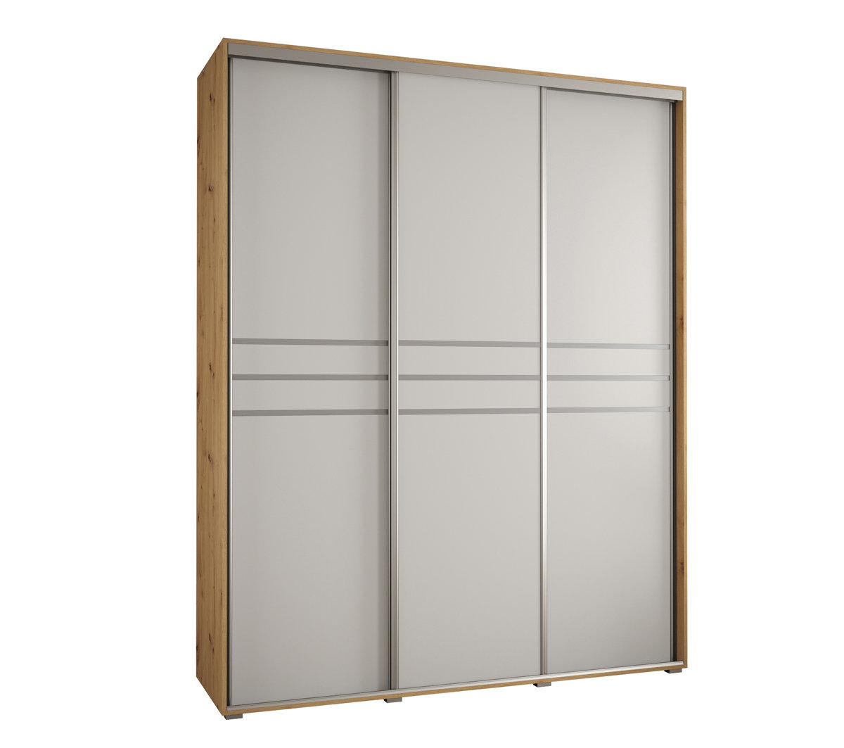 Szafa przesuwna wysoka Davos 10 200 gł. 45 artisan + biały + srebrny