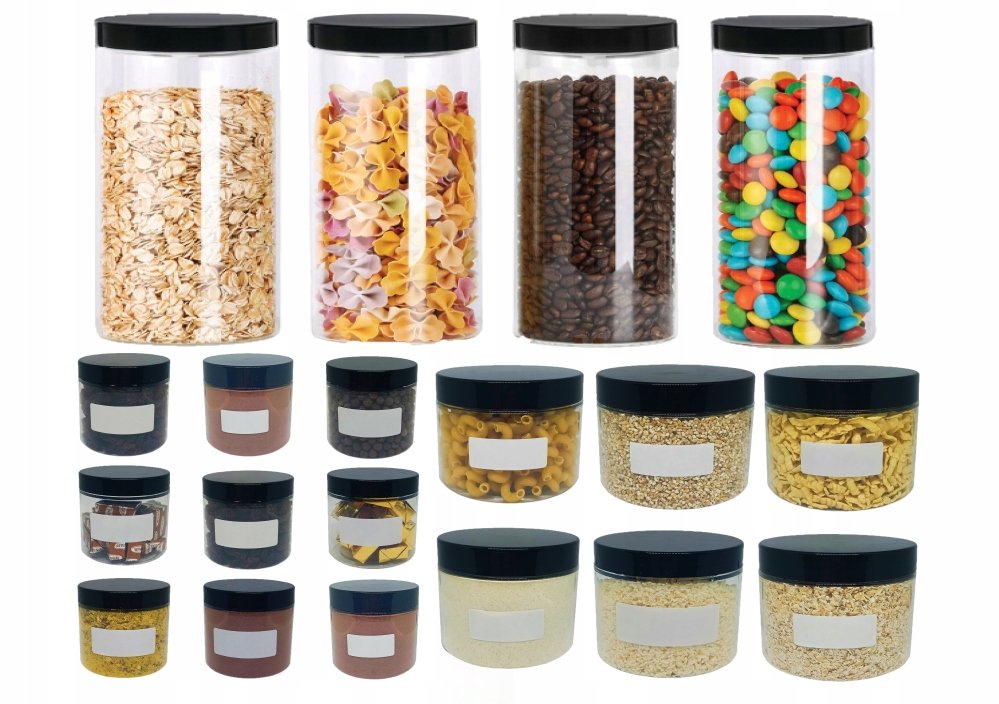Pojemniki na żywność słoik słoiki 1500ml 500ml 200ml zestaw 19 sztuk