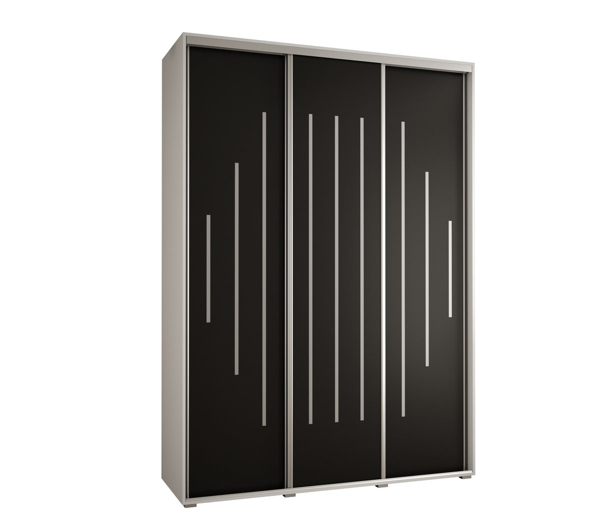 Szafa przesuwna wysoka Davos 12 170 gł. 45 biały + czarny + srebrny