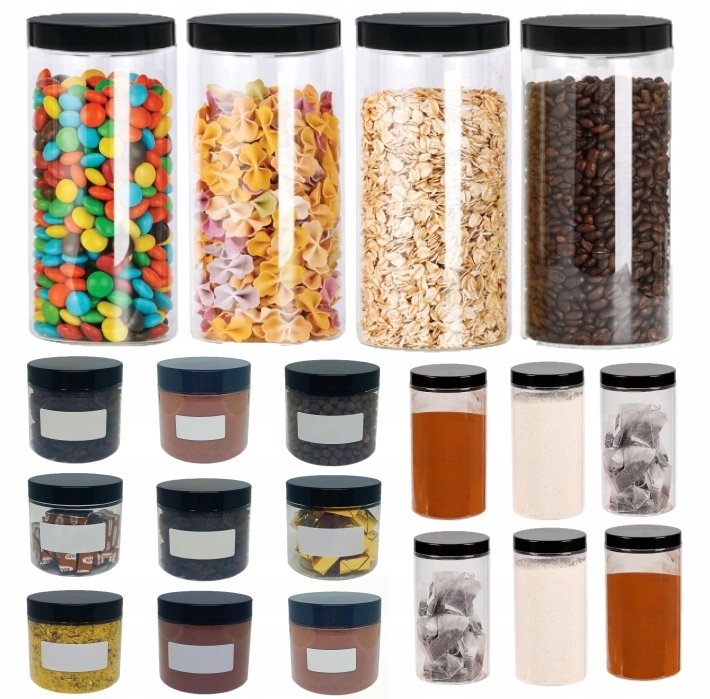 Pojemniki na żywność słoik słoiki 1500ml 500ml 200ml zestaw 19 sztuk