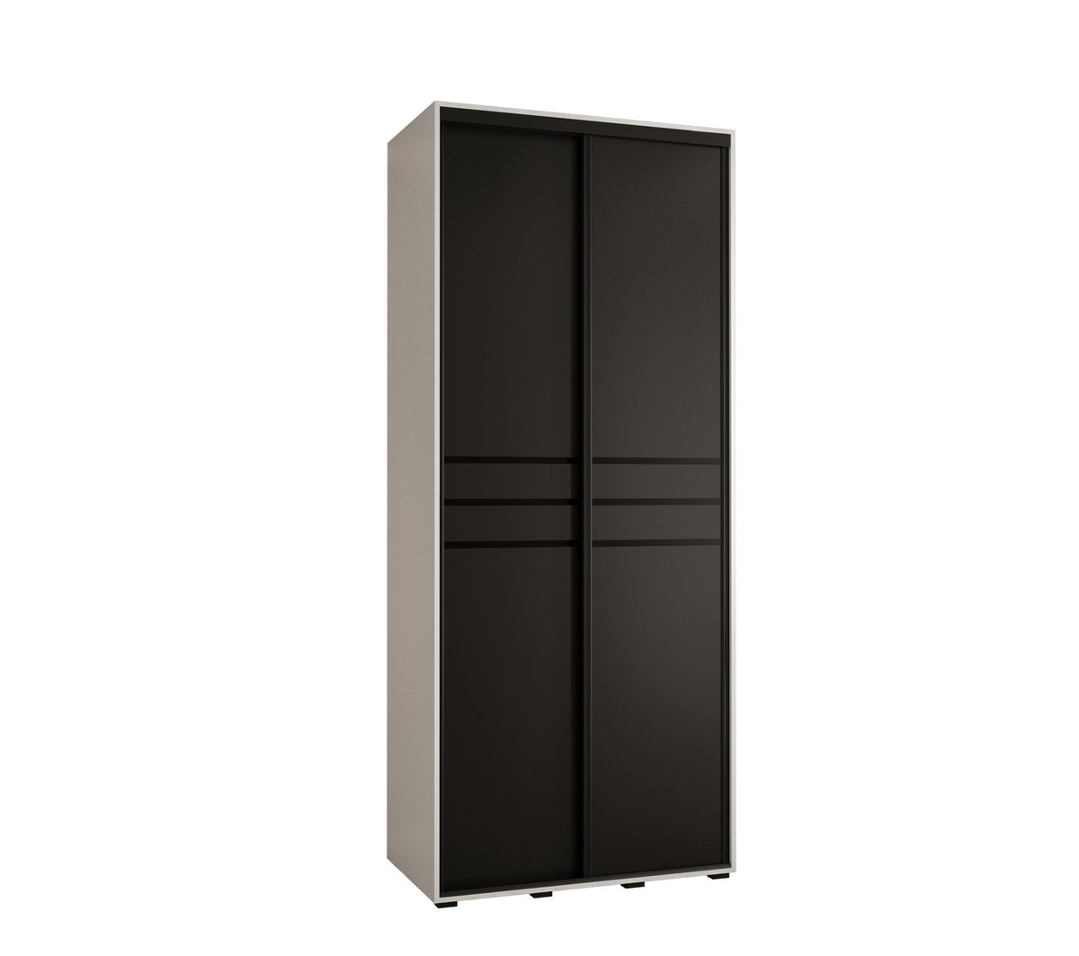 Szafa przesuwna wysoka Davos 10 120 gł. 60 biały + czarny + czarny / Abiks Meble