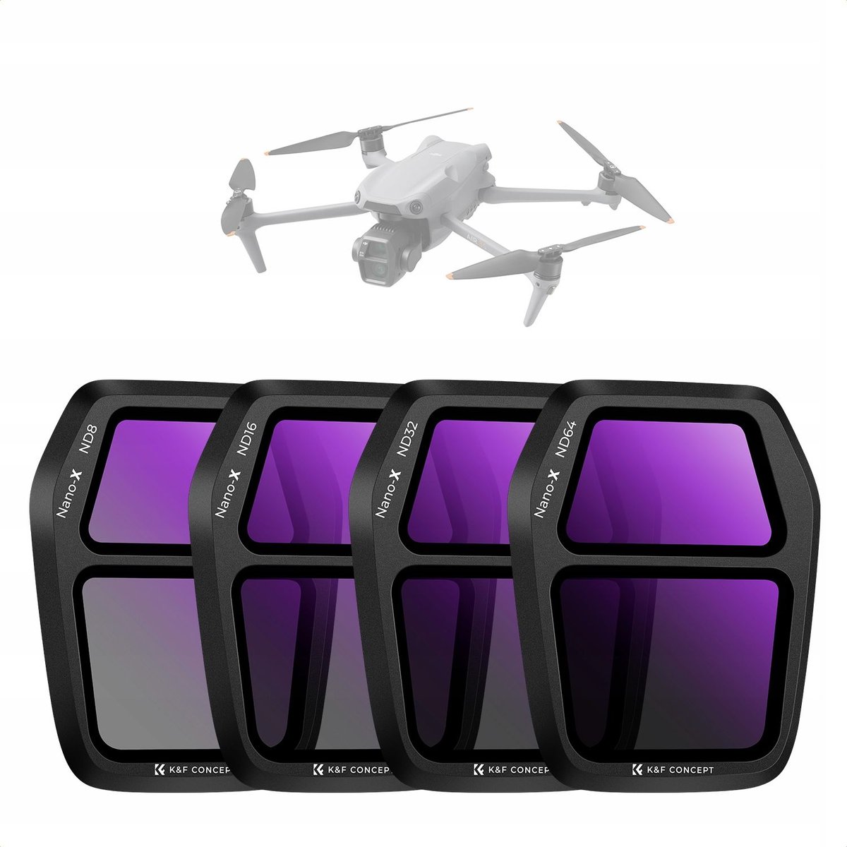 Zestaw Filtrów Szarych Filtr Szary Nd 4w1 Nd8 Nd16 Nd32 Nd64 Do Dji Air 3s / Sku.2339