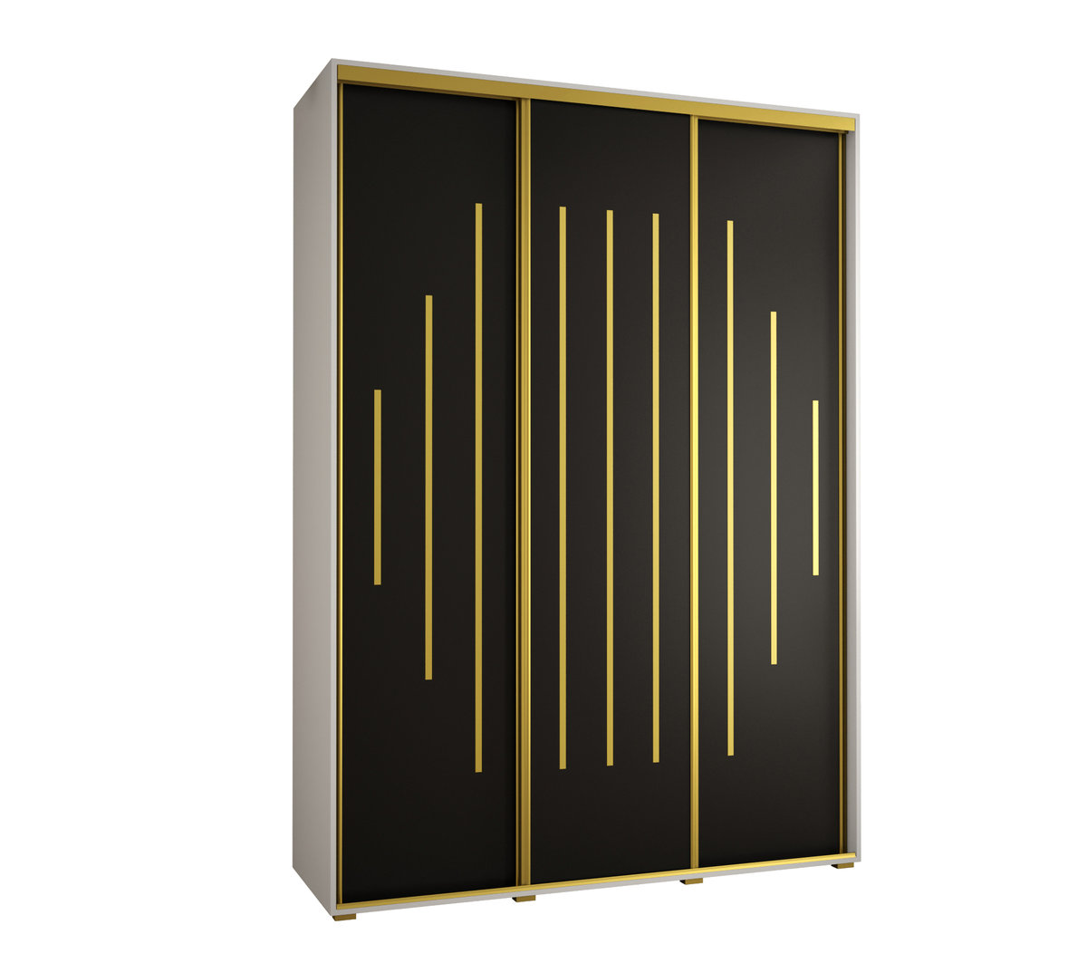 Szafa przesuwna wysoka Davos 12 180 gł. 45 biały + czarny + złoty