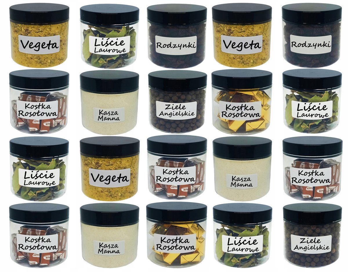 Pojemniki na żywność, słoik plastikowy na przyprawy 0,2l, 20 sz.