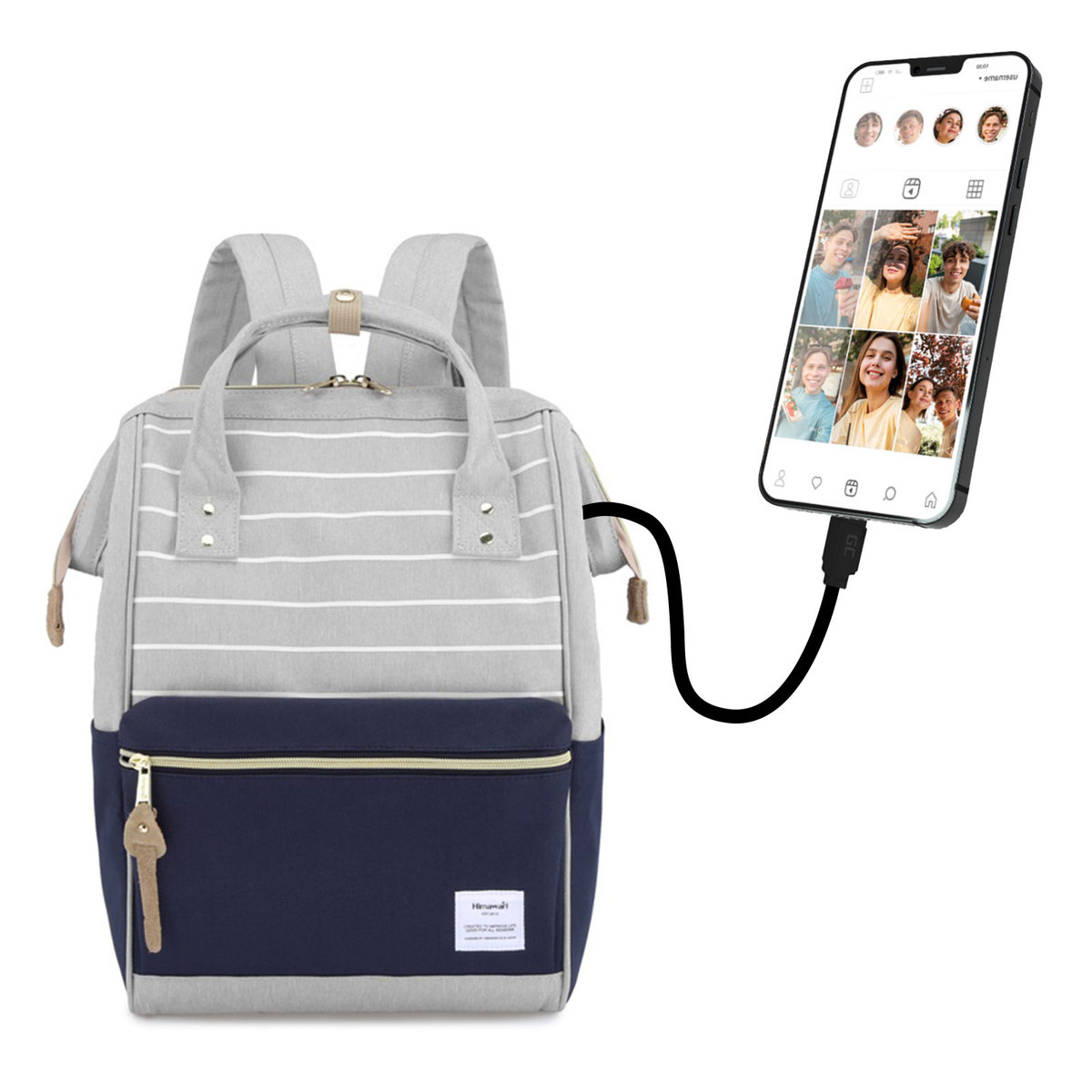 Plecak Himawari miejski szkolny do szkoły pracy pojemny mieści a4