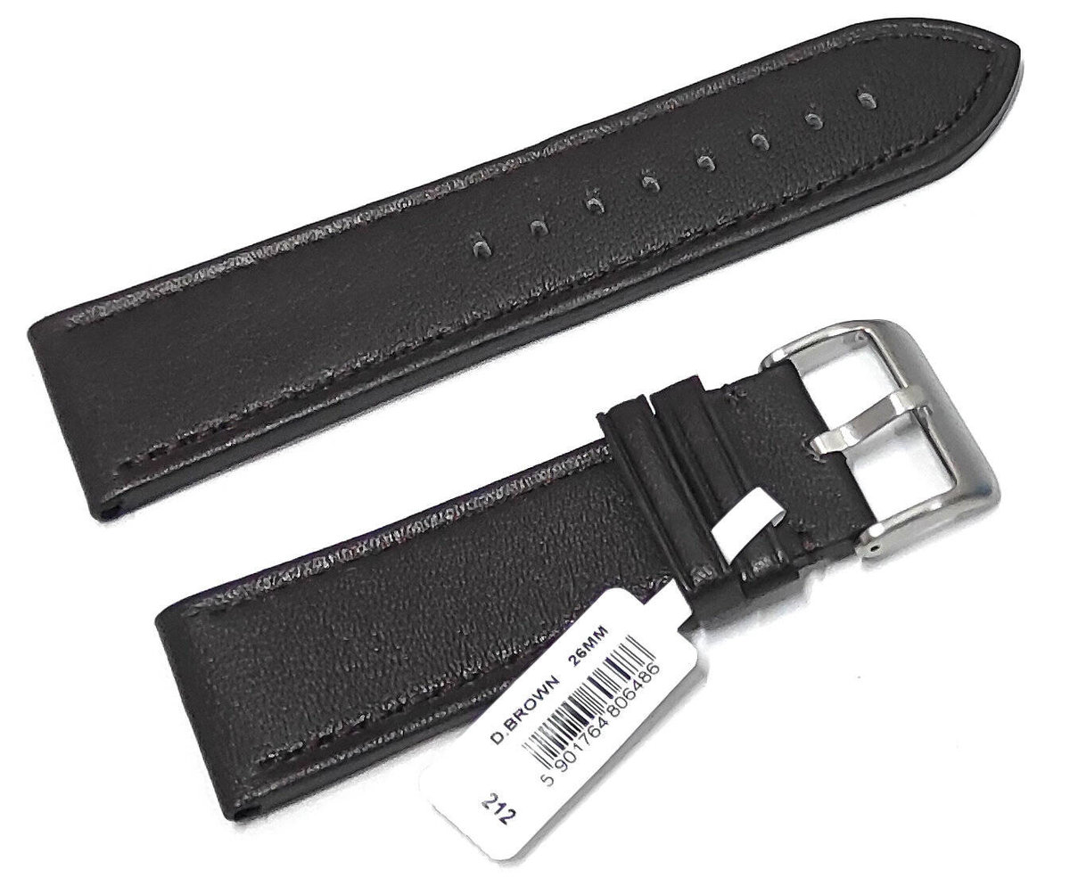 Skórzany pasek do zegarka 26 mm Chermond A212.26 ciemnobrązowy