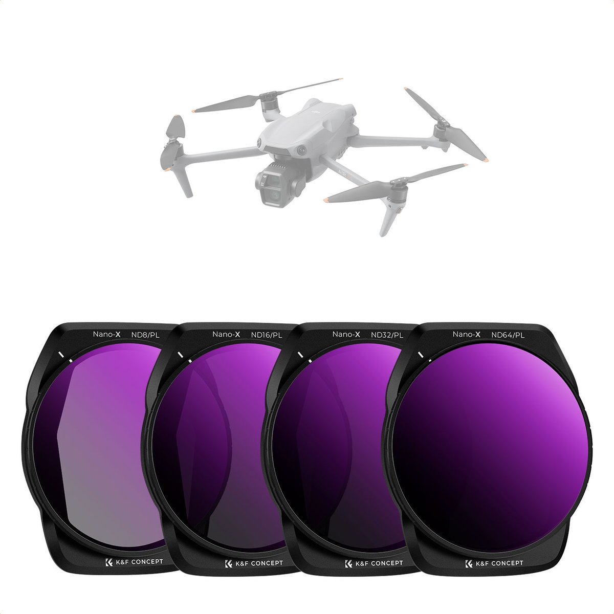 Zestaw Filtrów Szary Polaryzacyjny Nd Pl 4w1 Nd8 Nd16 Nd32 Nd64 Dji Air 3s / Sku.2340