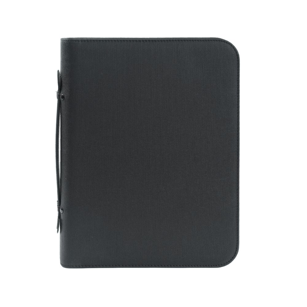 Aktówka biznesowa teczka na dokumenty czarna z rączką kalkulatorem