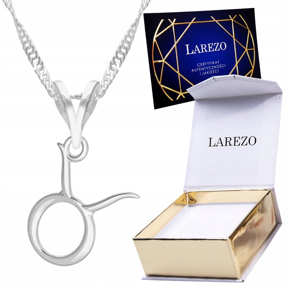 Naszyjnik Srebrny Łańcuszek 925 ze Znakiem Zodiaku Zodiak Byk Taurus SREBRO