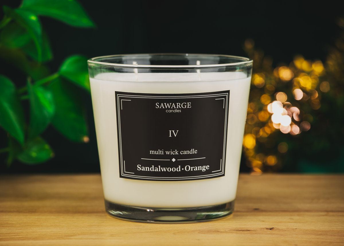 Świeca Zapachowa Sojowa No4 /70h/ Pomarańcza Drzewo Sandałowe 800g/Sawarge Candles