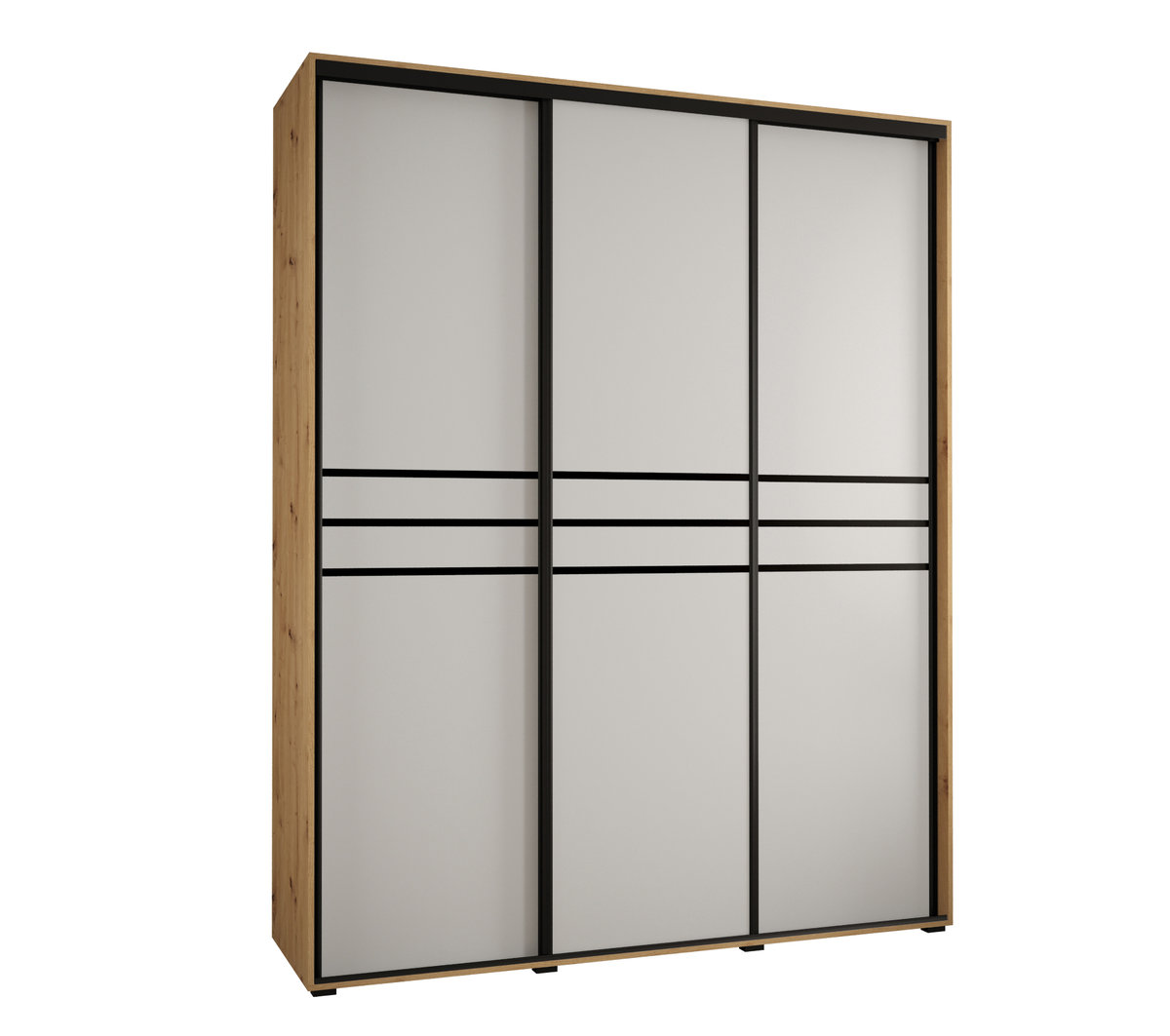 Szafa przesuwna wysoka Davos 10 200 gł. 60 artisan + biały + czarny