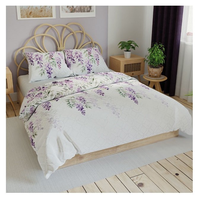 Pościel satynowa 200x220 Lavanya lawenda